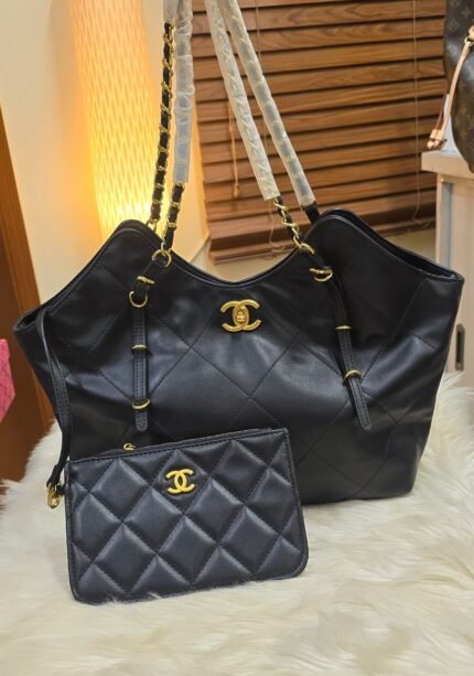 Quilted Leather Tote & Crossbody Set