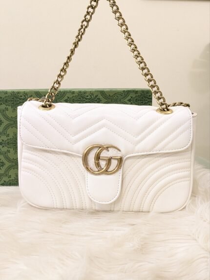 Quilted Double-Ring Chain Shoulder Bag