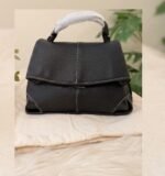 BLACK FOLDED HAND BAG