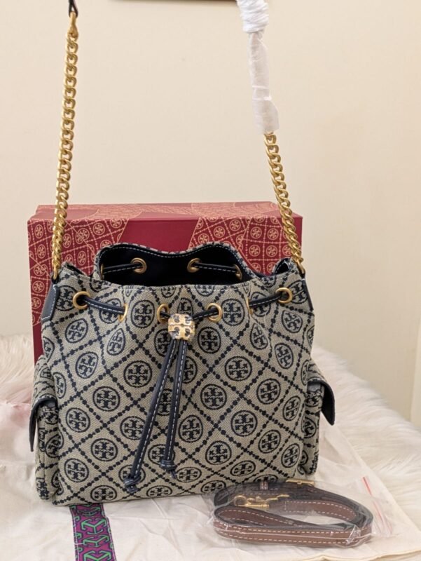 blue bucket bag