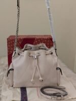 white bucket bag
