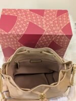 camel bucket bag open