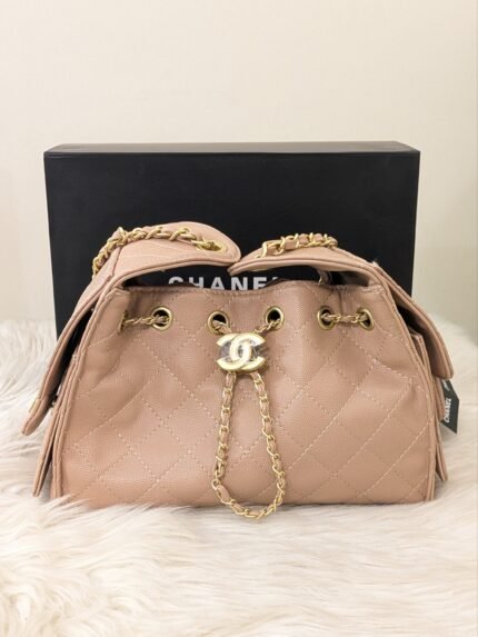 Chained Quilted Bucket Tote